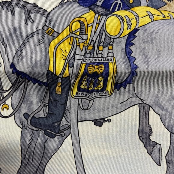 Hermes scarf Carre 90 Navy Blue Silk100% - Picture 10 of 13